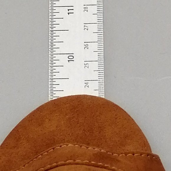 Express Womens Ankle Boot Mule Sandals Brown Faux Suede Side Zip High Heel 10 - Picture 5 of 9